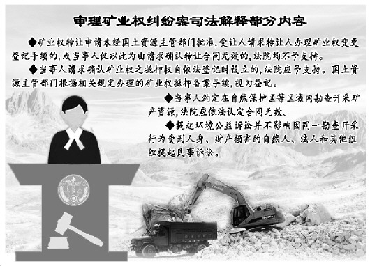 最高法发布审理矿业权纠纷案司法解释涉矿公益诉讼不影响个人民事诉讼